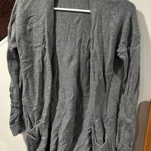 Banana Republic Gray Open-Front Sweater